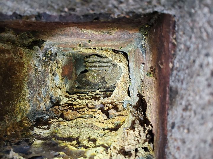 Ampiaispesä rakennuksen teräsrakenteen kolossa